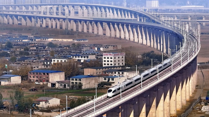 Beautiful scenery viewed from a Chinese high-speed train window