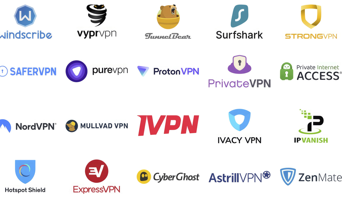 Comparison chart showing features of different VPN services