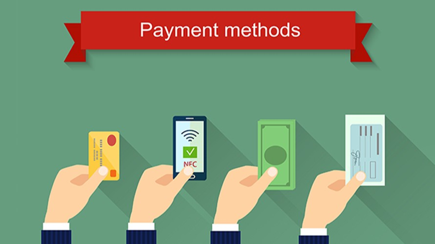 Contrast image showing modern mobile payment vs outdated payment methods like cheques