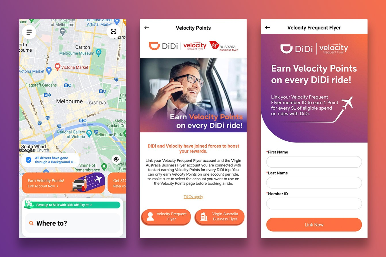 Didi app interface showing different ride options