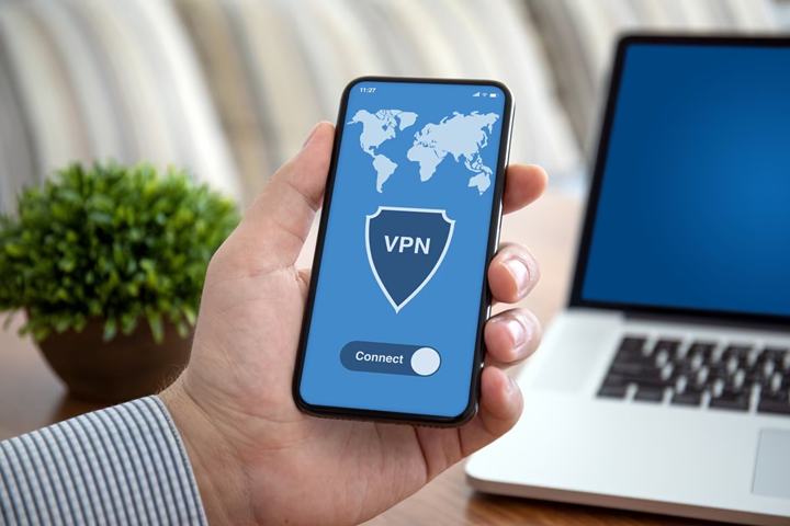 Smartphone showing VPN app installation process
