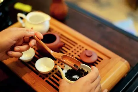 Traditional Chinese tea ceremony setup