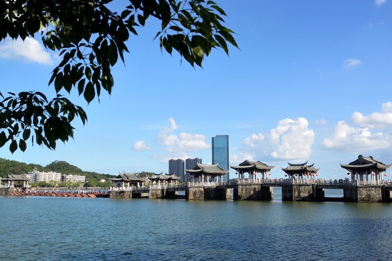  A detailed shot of the ornate pavilions