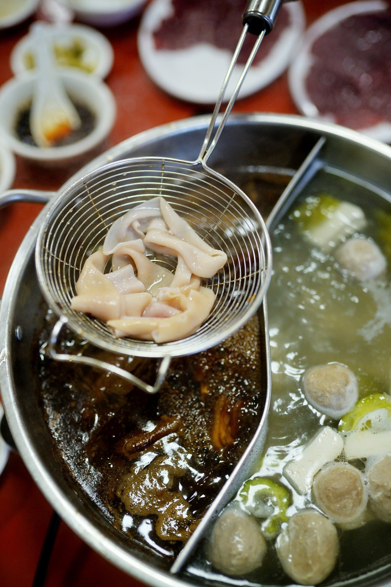  An inviting shot of a bubbling hotpot