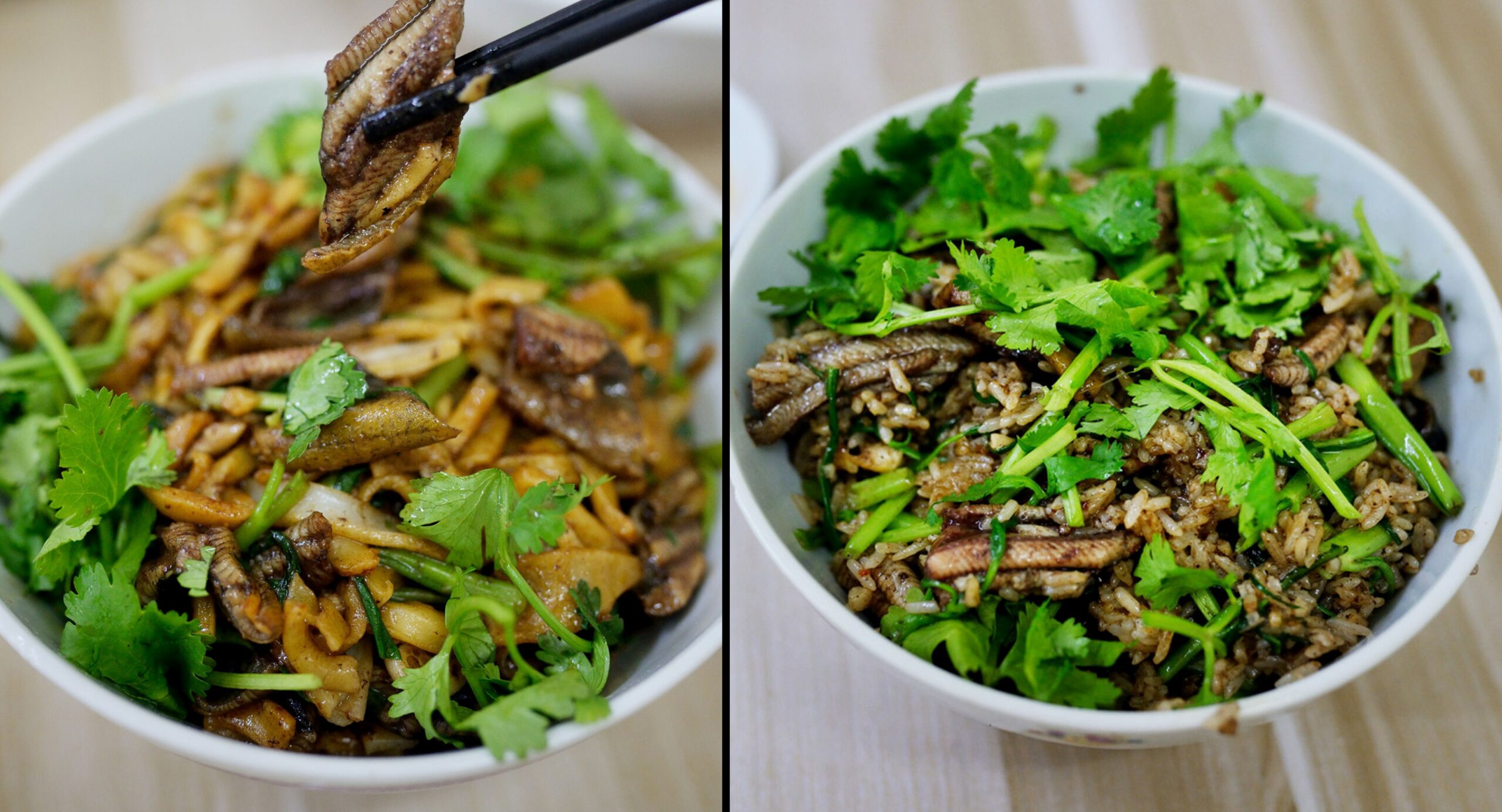  beautifully plated dish of Stir-fried Eel with Kway Teow