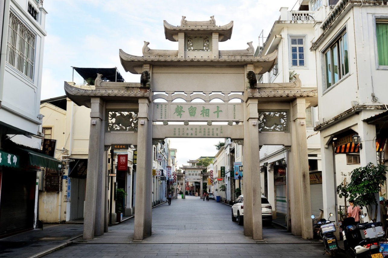  showing several of the reconstructed stone archways
