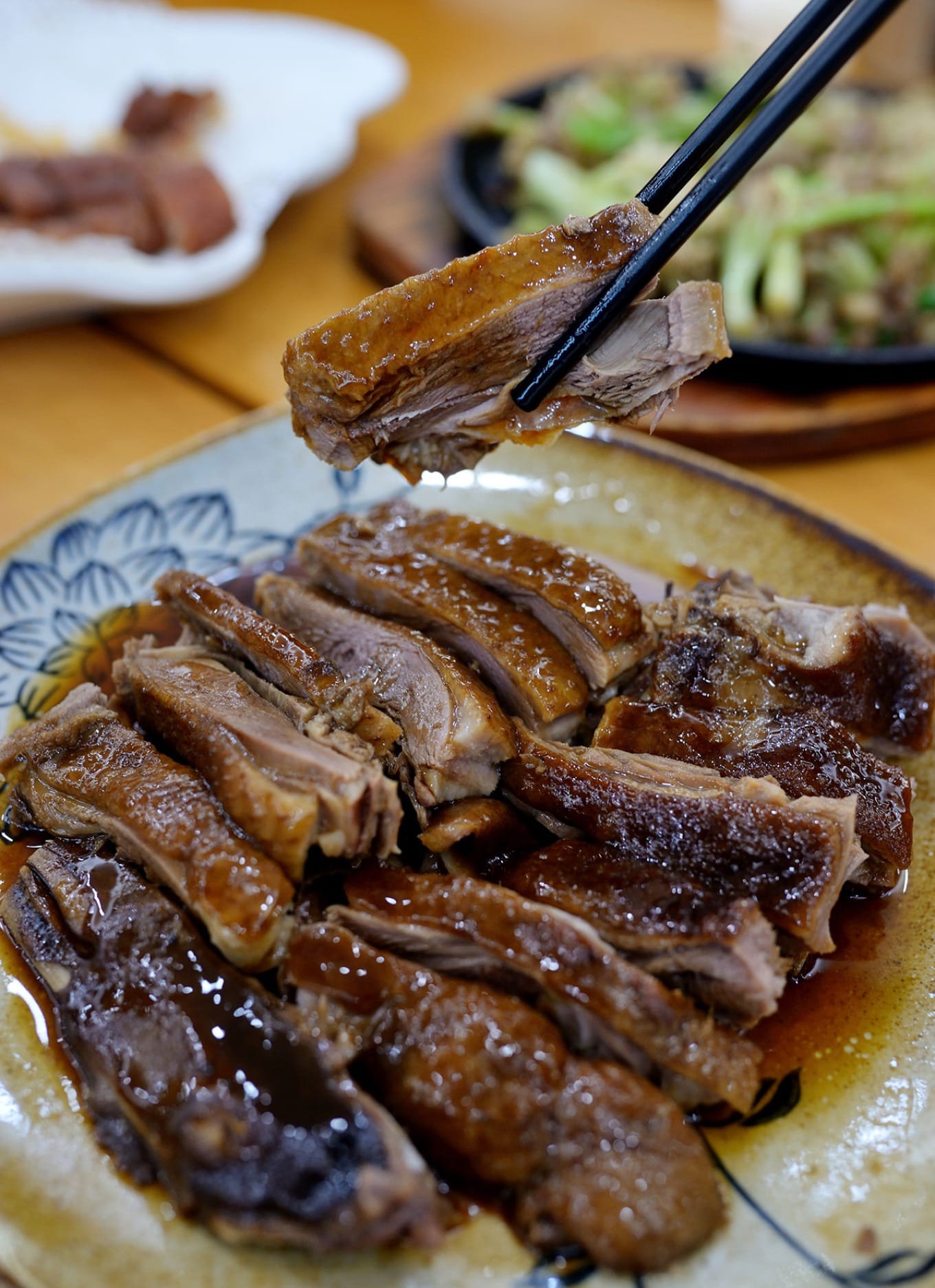 Taishan-style five-flavor goose sliced and served