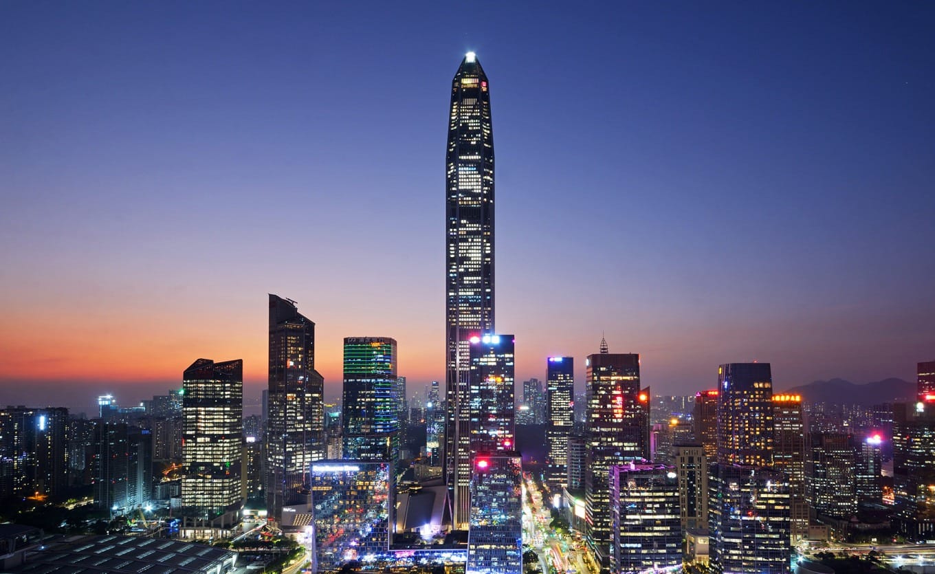 Shenzhen city skyline showcasing its modern urban development