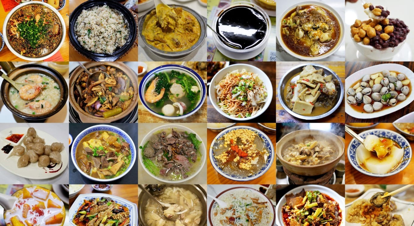 A diverse spread of regional Chinese dishes representing Shenzhen’s migrant food culture