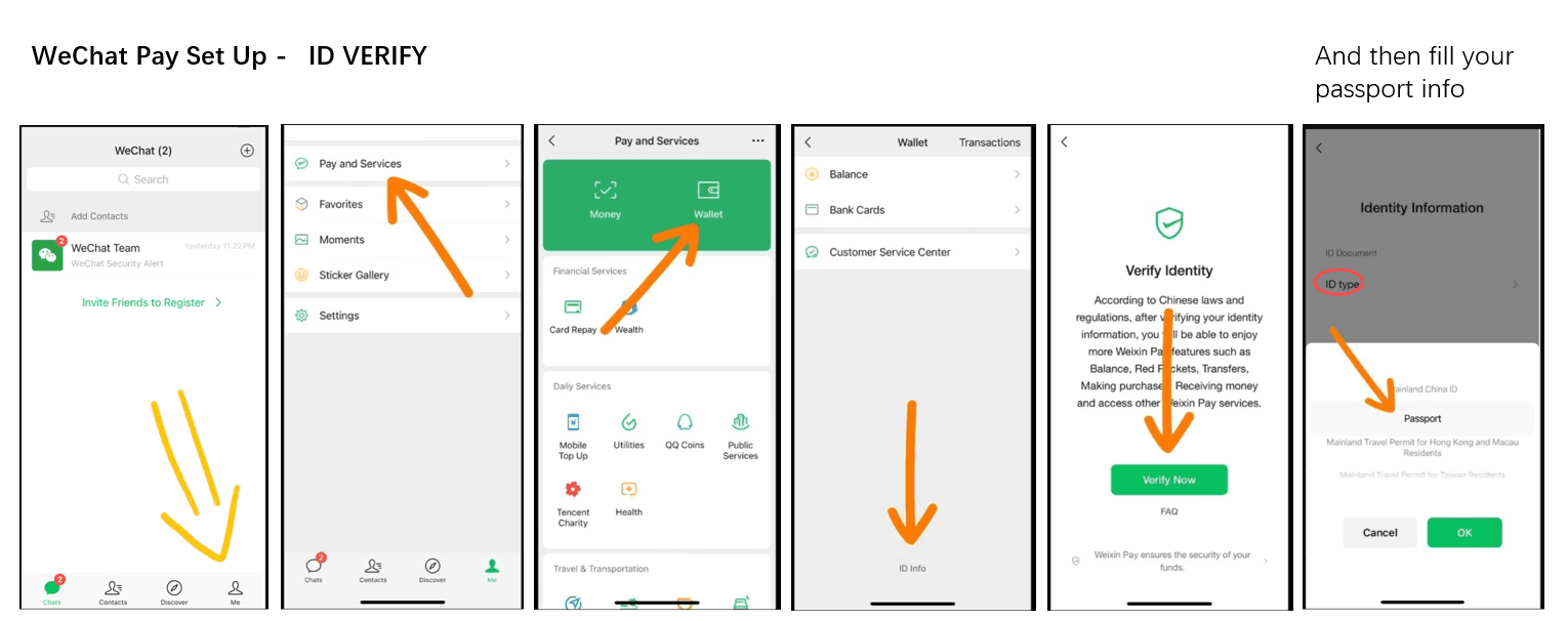 WeChat Pay wallet activation screen showing password setup