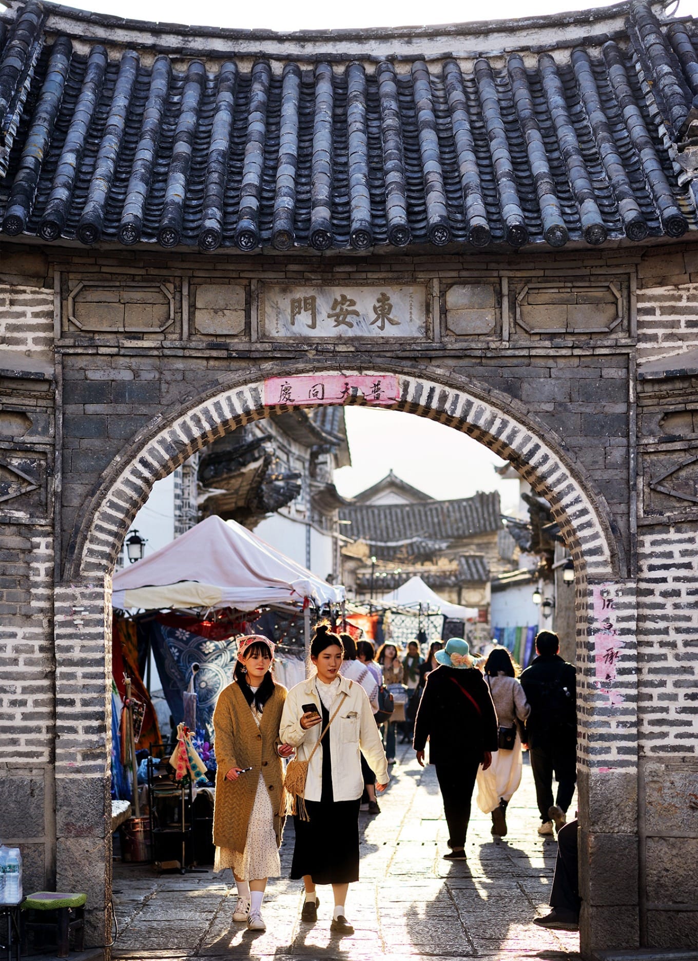 Quiet alleyway with traditional architecture in Xizhou