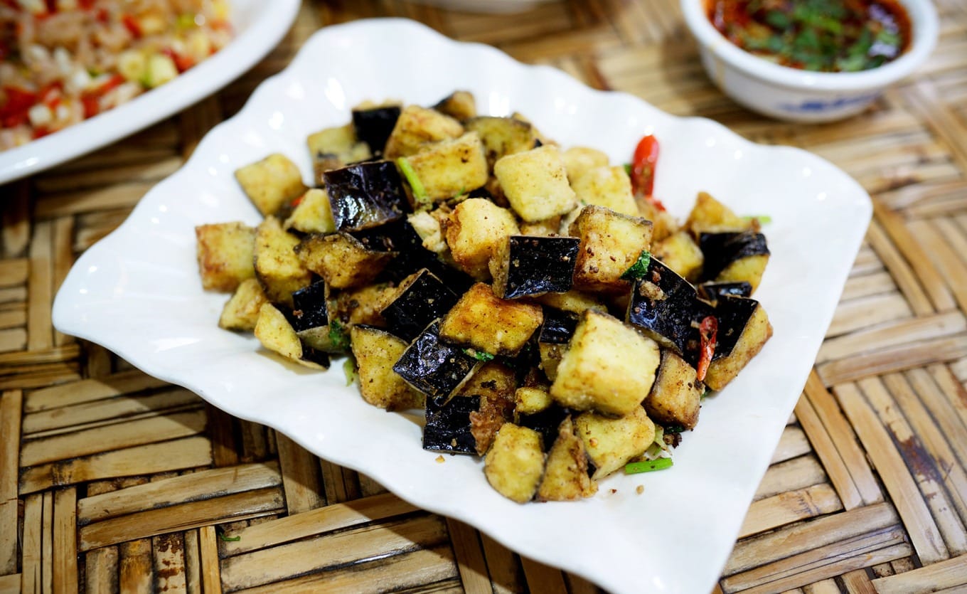 Fengwei Qieding (Flavored Eggplant Cubes) served at Kunshifu Restaurant