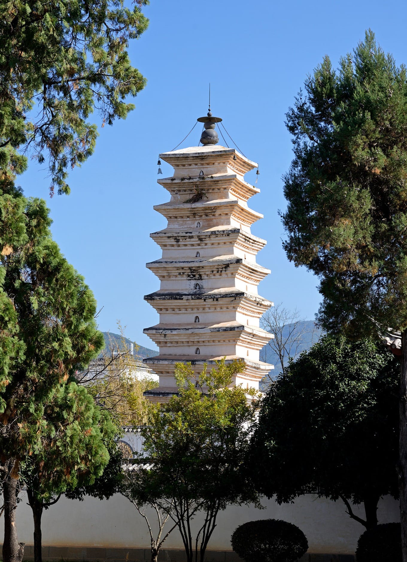 Scenic view of the museum complex with the Twin Pagodas and traditional architecture