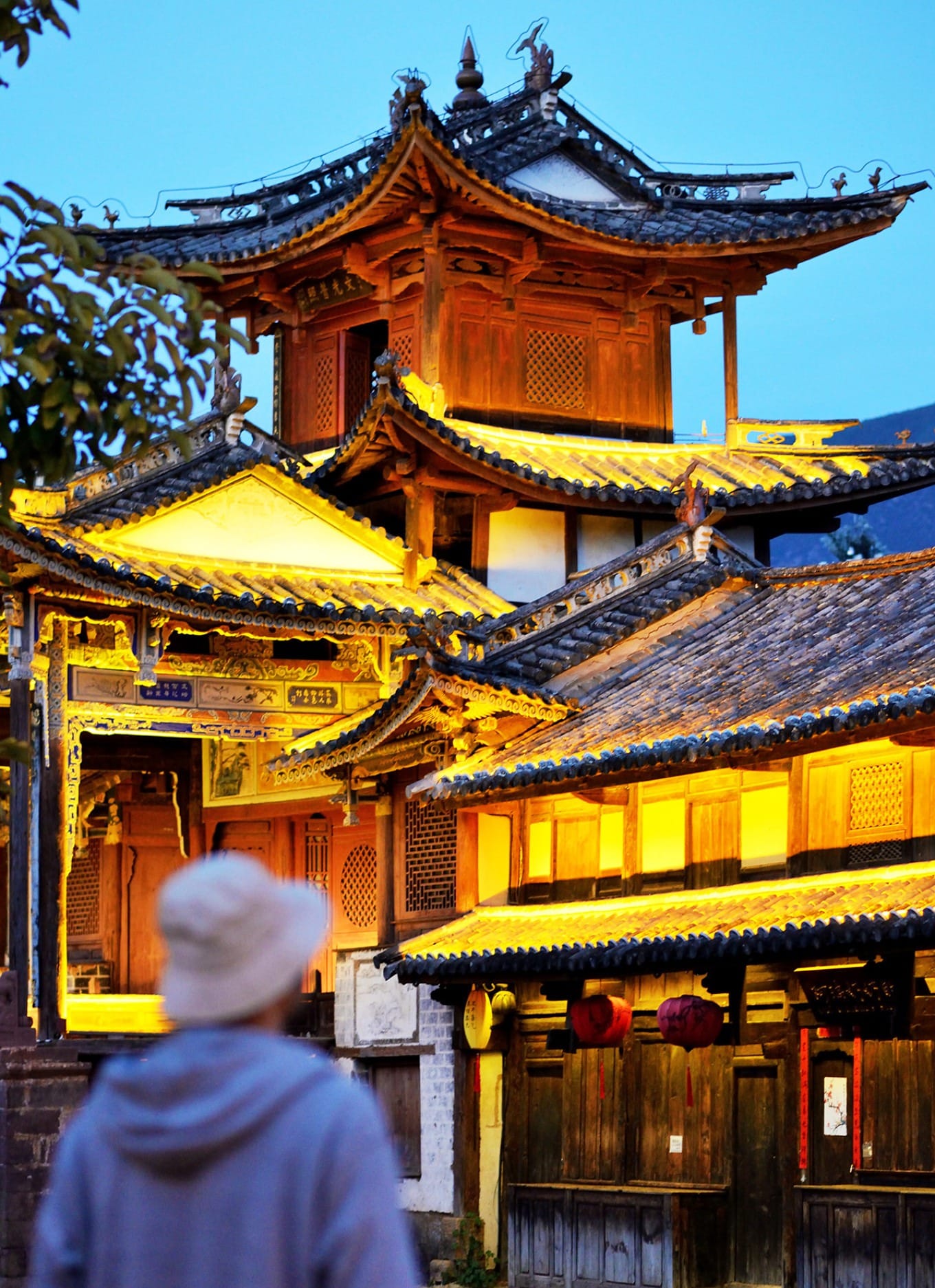 A quiet, atmospheric view of Sifang Street in Shaxi under soft light