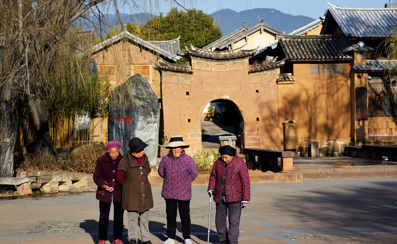 The rustic East Gate entrance to Sifang Street in Shaxi Ancient Town