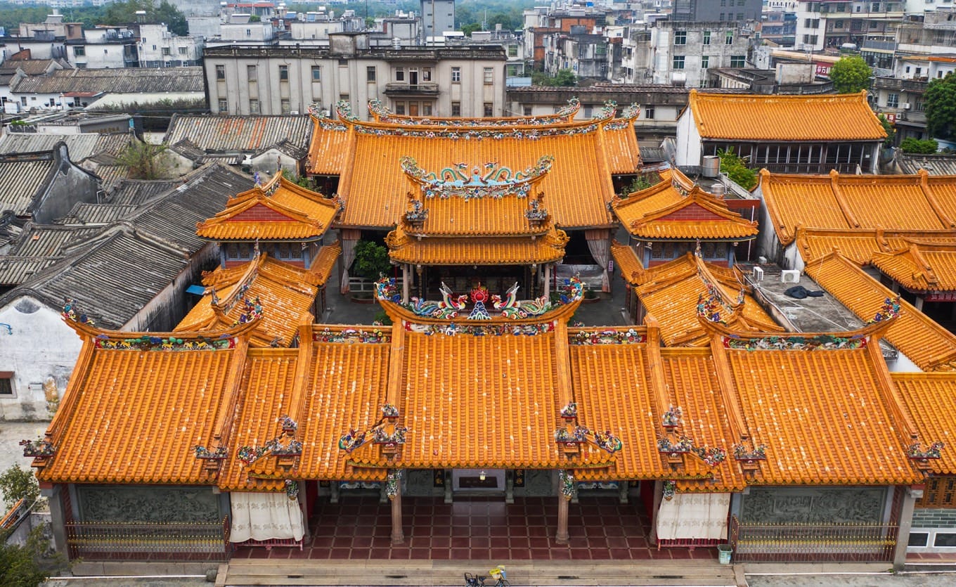 Main entrance of the rebuilt Puning City God Temple