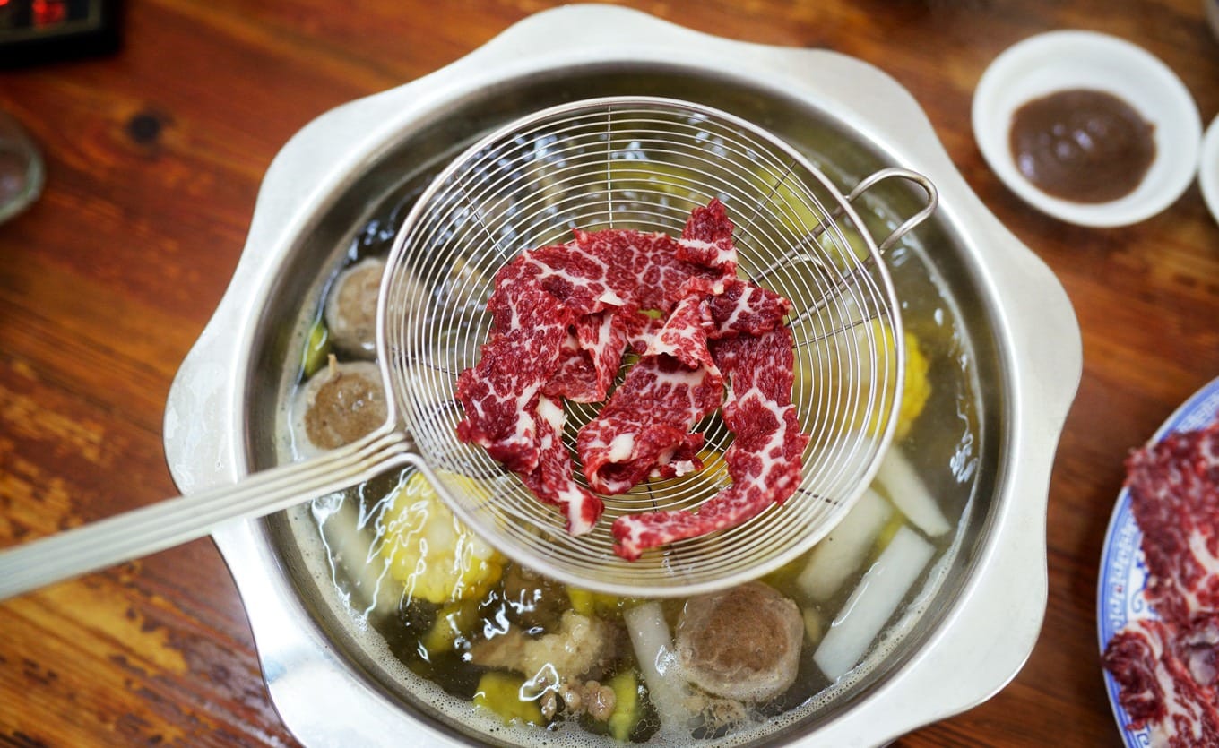 Sliced beef for Chaoshan beef hotpot