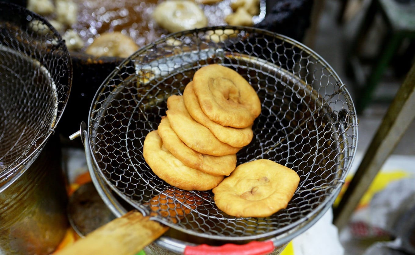 Golden finished salty-savory pancake showcasing five-spice seasoning