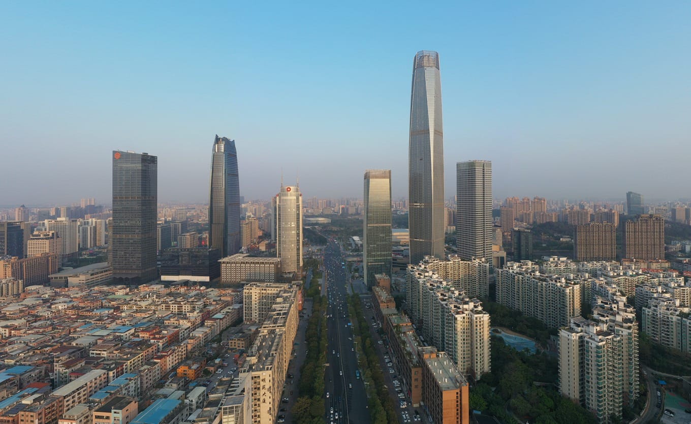Dongguan's skyline reflecting its industrial and culinary heritage