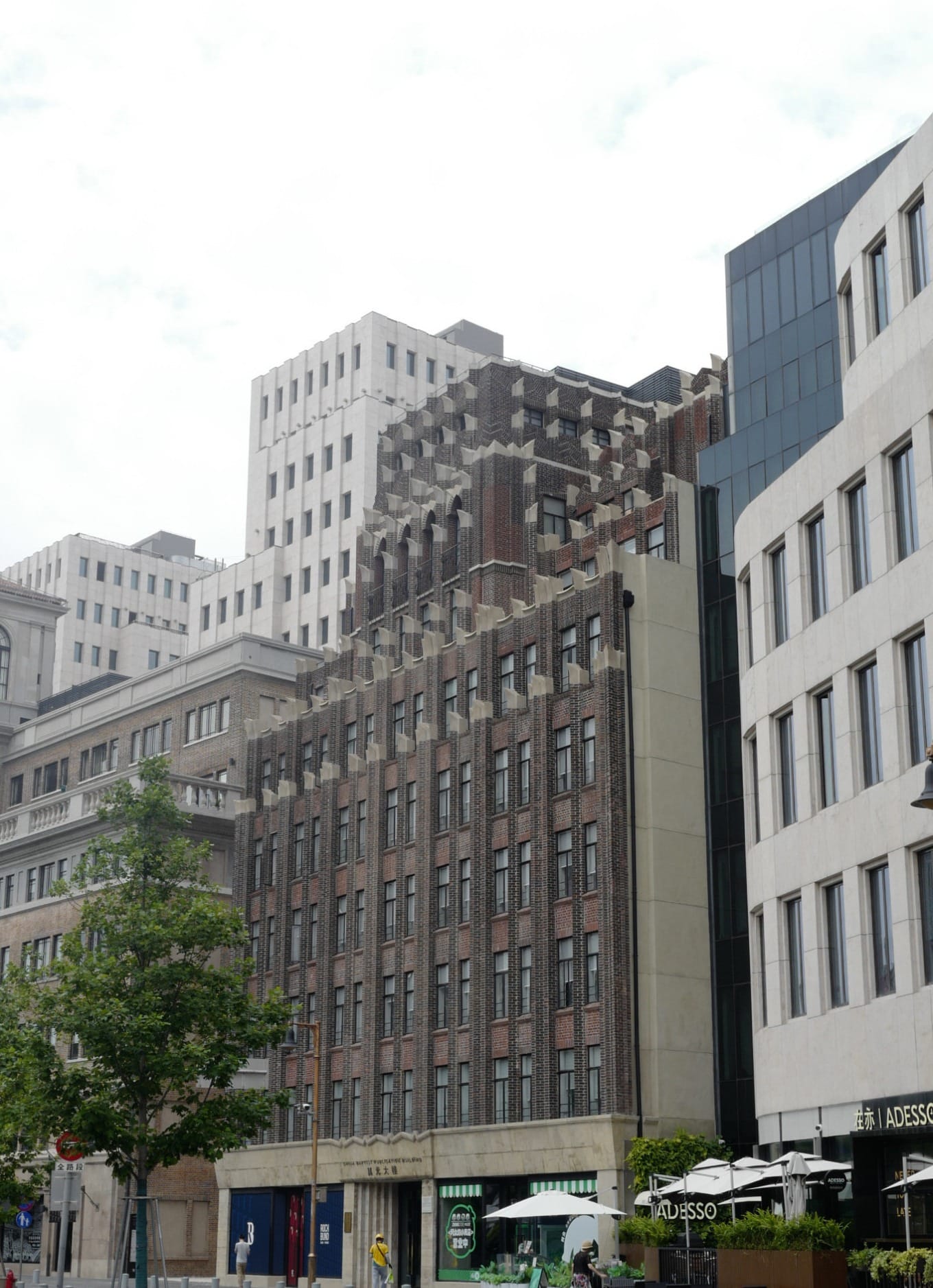 Guanglu Building facade with Art Deco architectural details