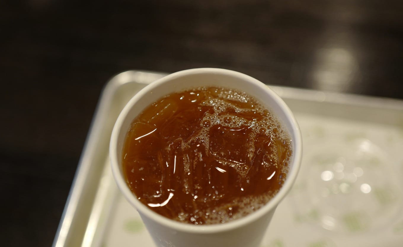 Close-up of a Shake Shack burger on a tray