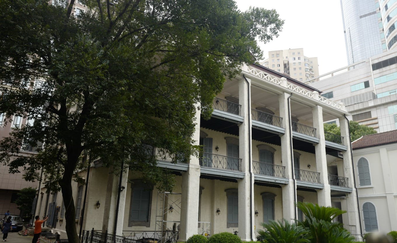 Architectural detail or side view of the Xujiahui Library