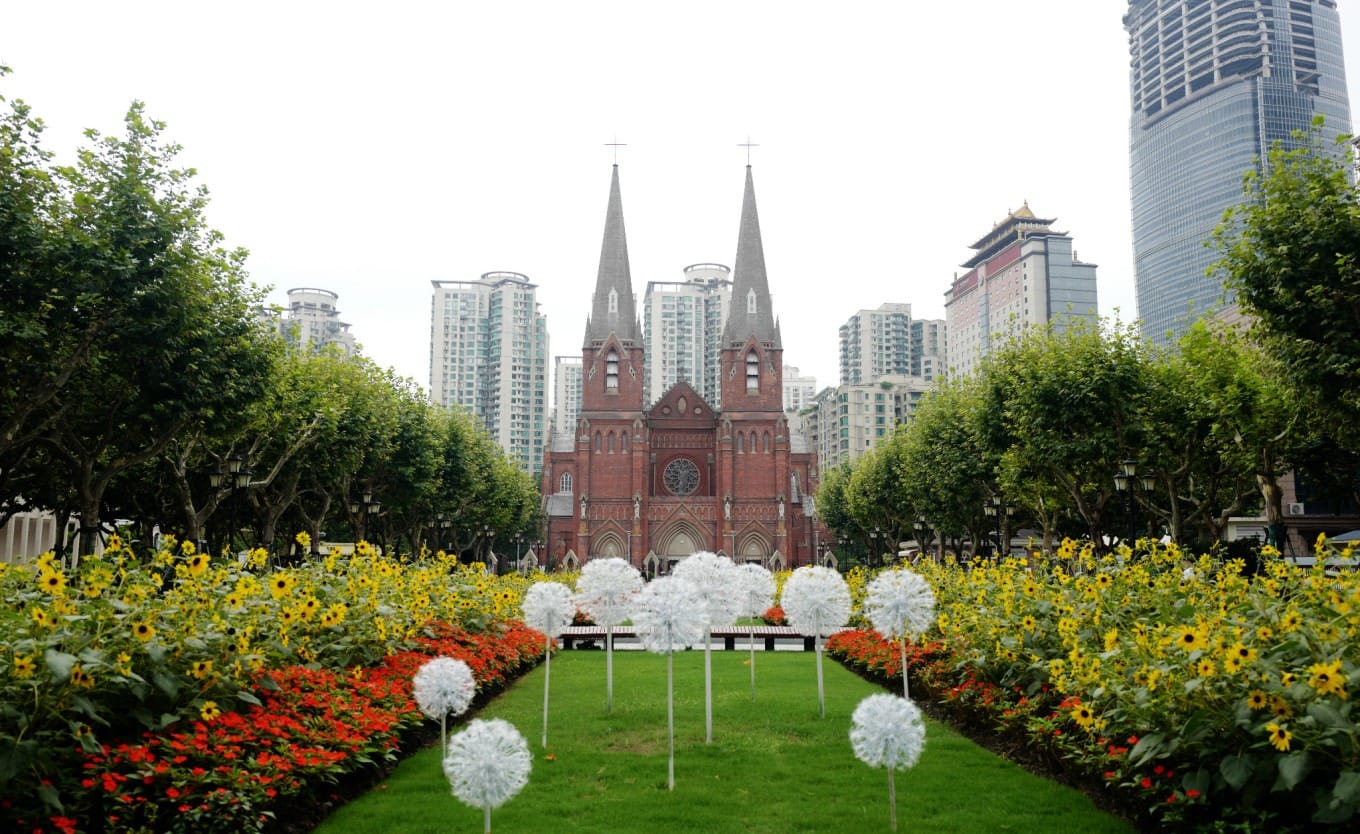 A detailed exhibit display inside a Shanghai history or culture museum
