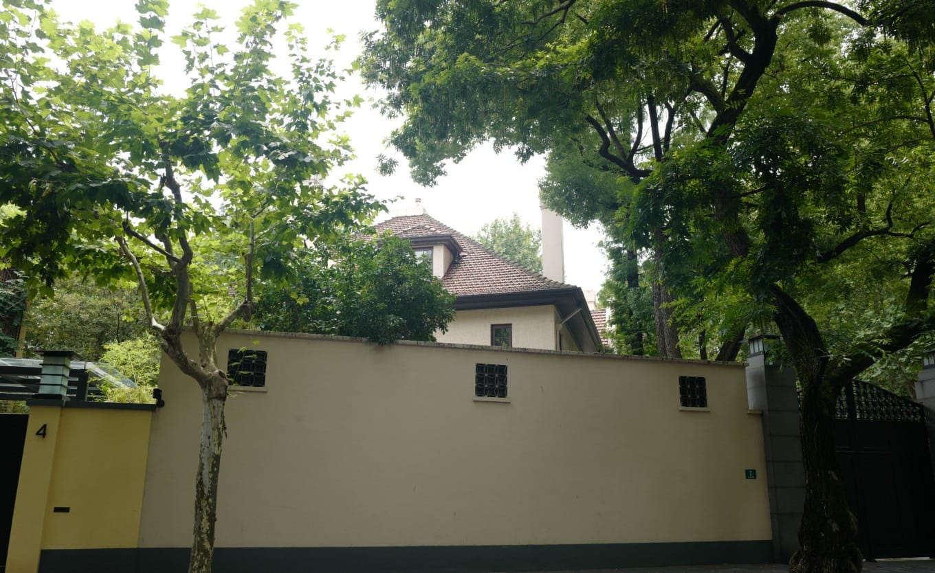 Architectural detail of the villa at 2 Wukang Road