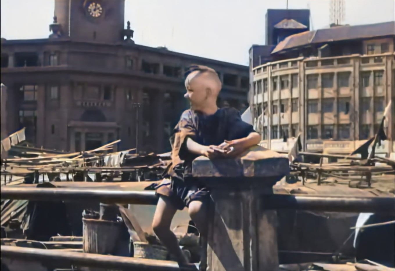 View of the Oriental Pearl Tower framed by the museum's architecture