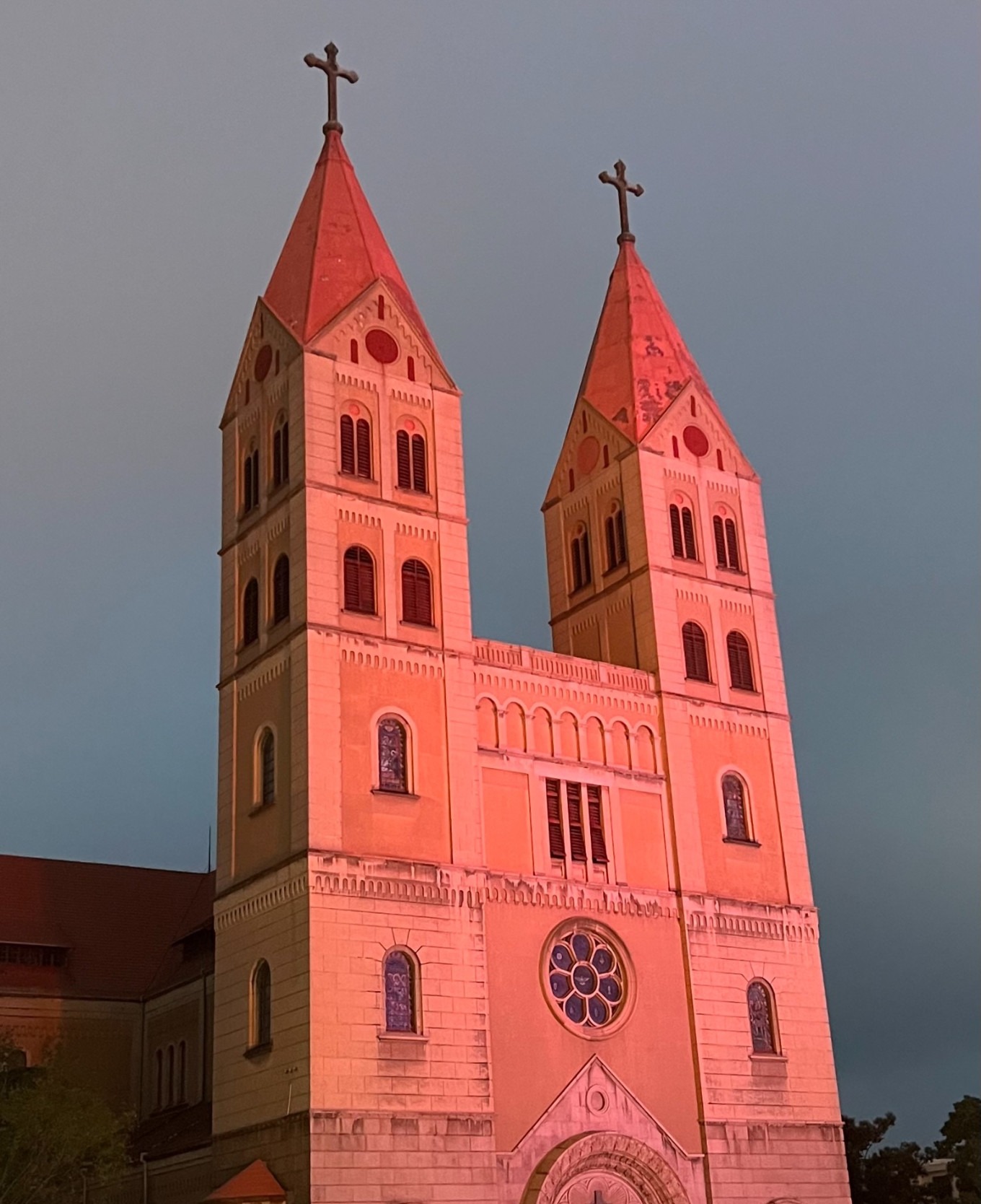 St. Michael's Cathedral, a Gothic-Romanesque church with twin spires