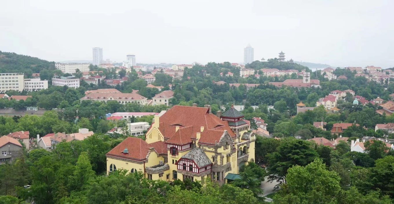 Another view from Signal Hill showing red-roofed buildings