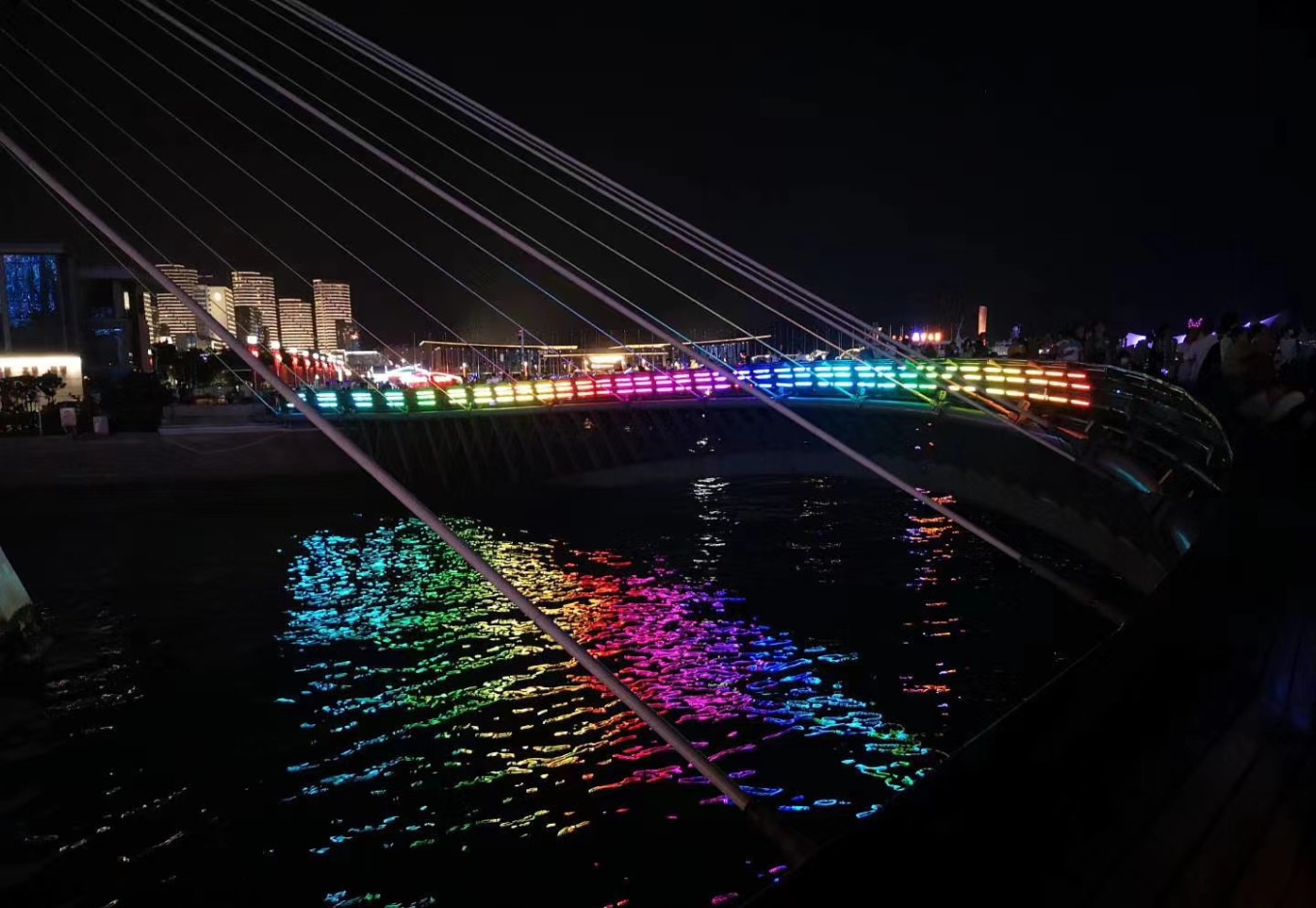 Another angle of the light show at May Fourth Square