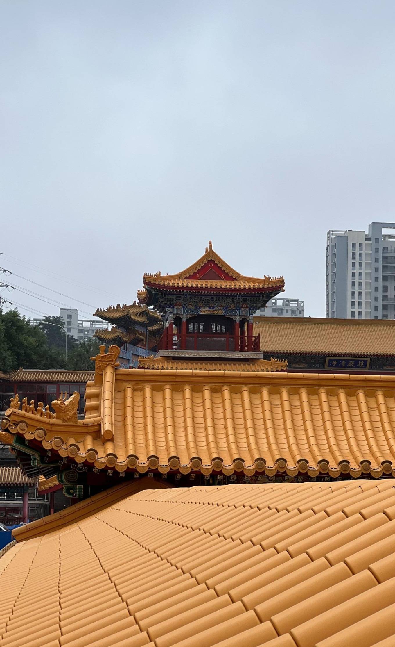 Close-up of temple decorations