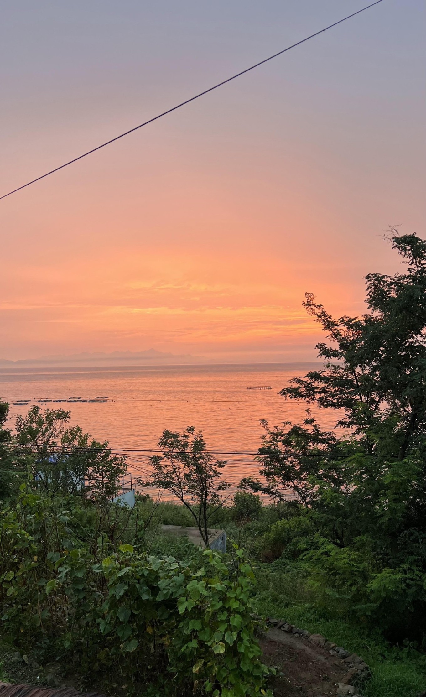 Dusk view of the island coast