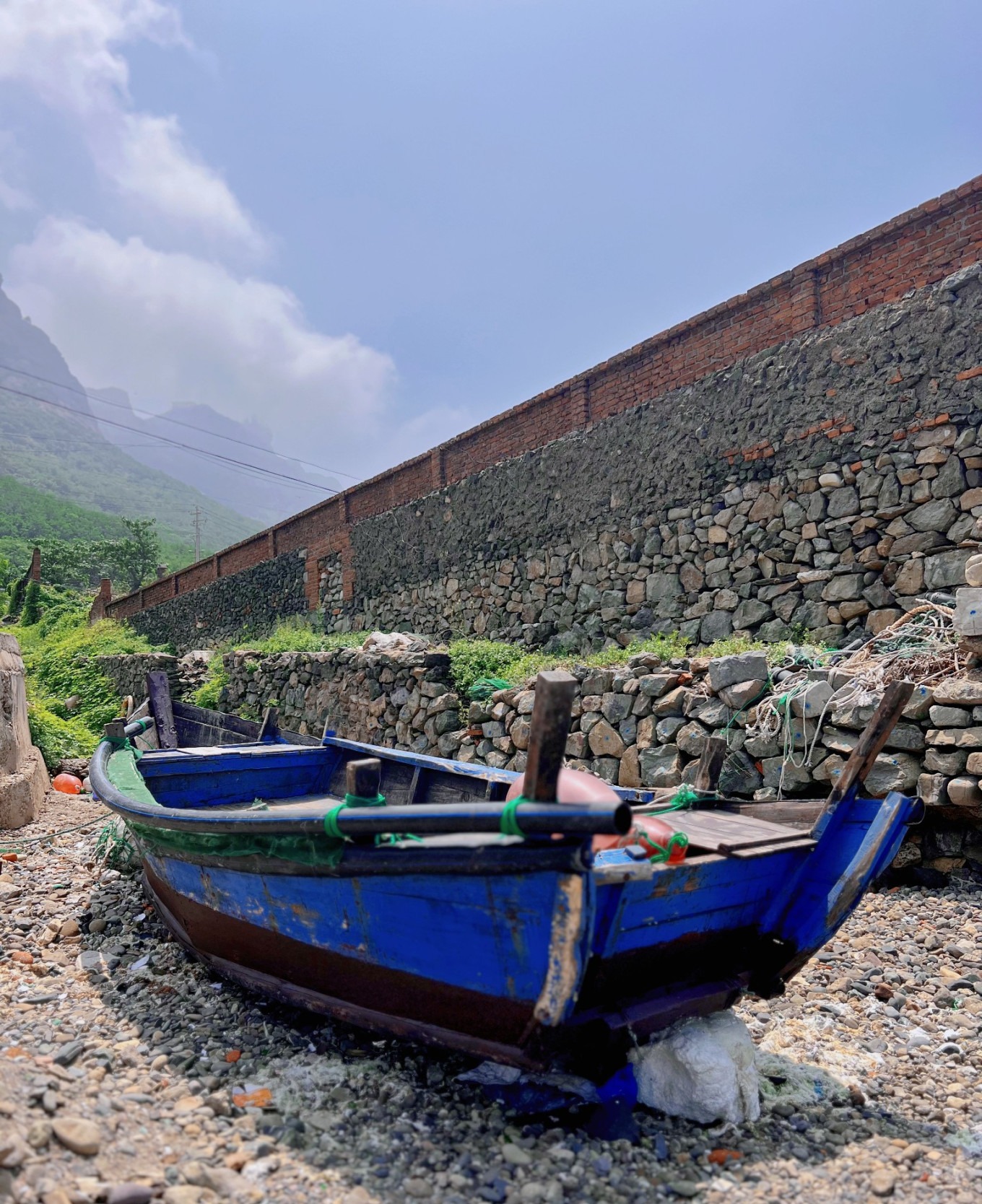 Fishing boats parked on shore during moratorium