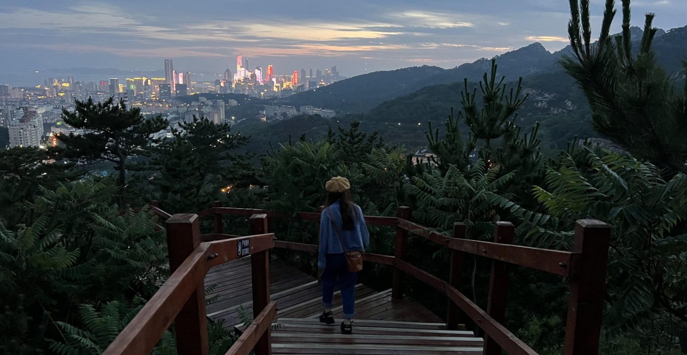 Trail marker in Fushan
