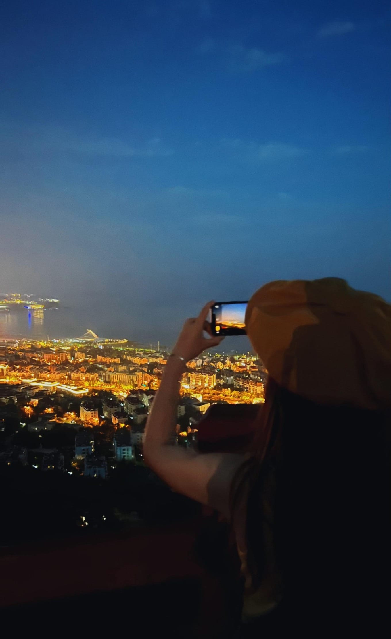 Fushan night view with city lights