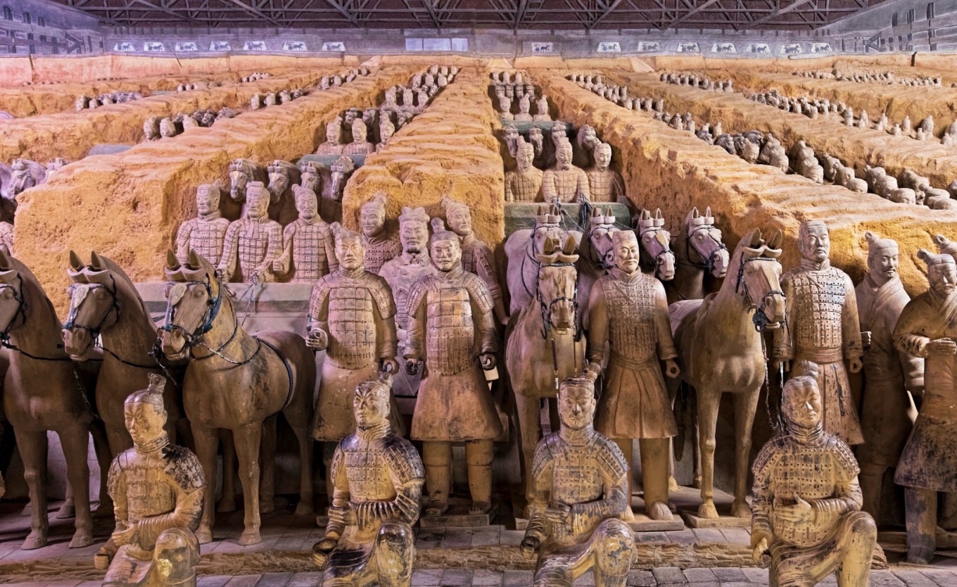 Terracotta warriors from different angles