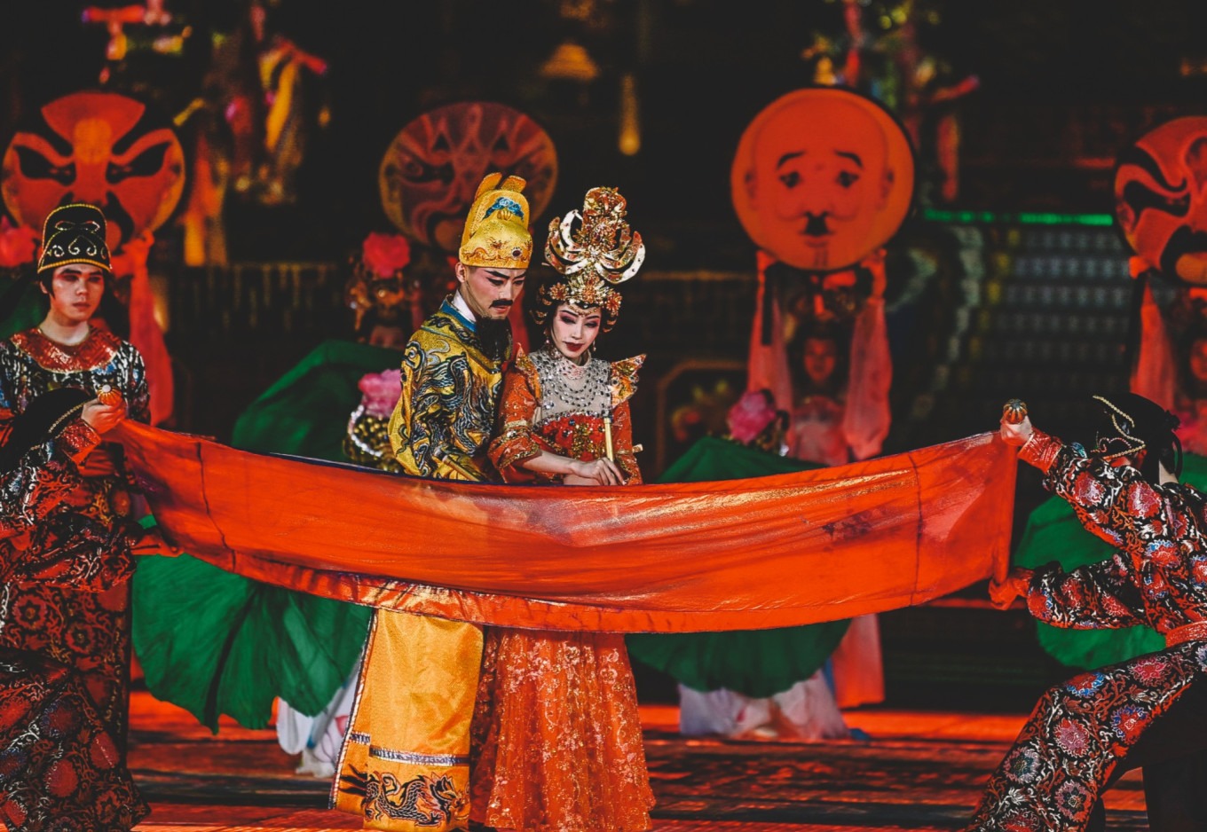 Finale of 'The Song of Everlasting Sorrow' with grand lighting and fireworks