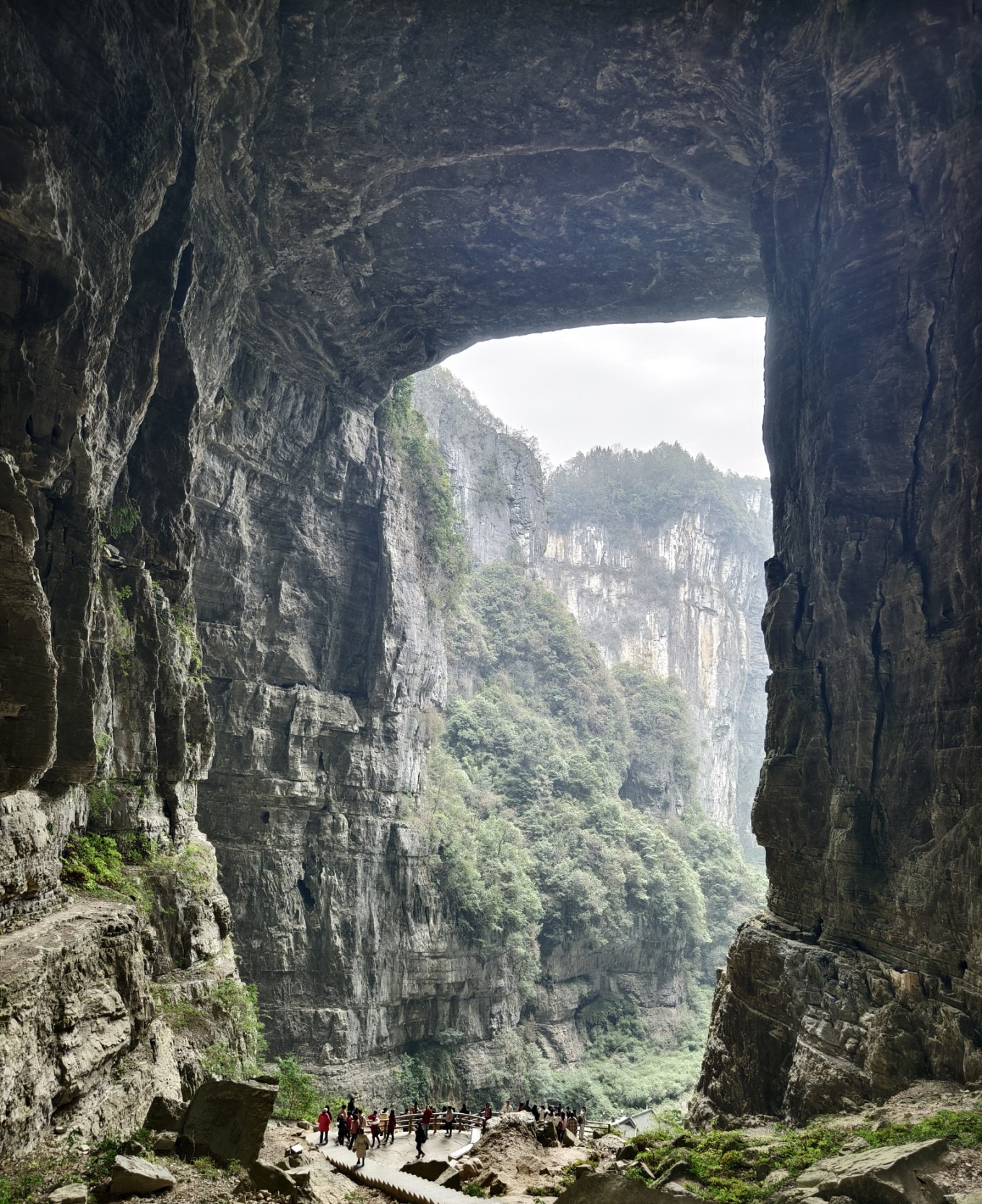 View of the Three Natural Bridges in Wulong