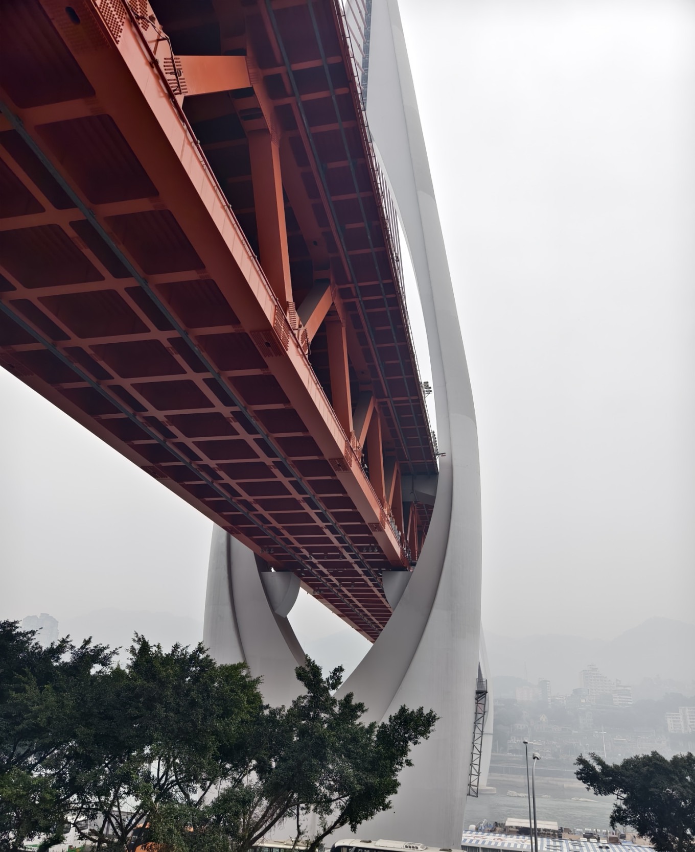 View along Shancheng Pedestrian Walkway with old buildings
