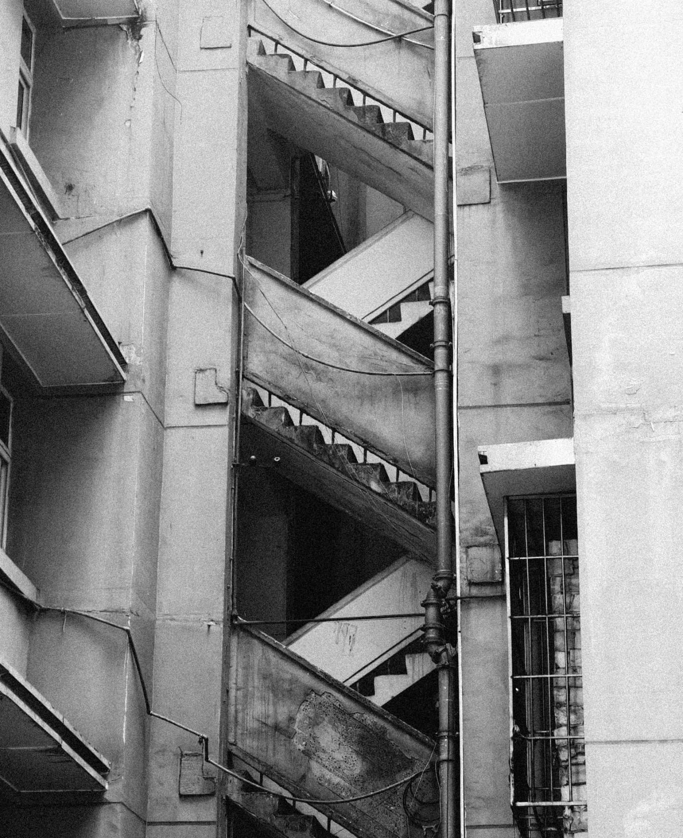Eighteen Ladders stairway lit at night