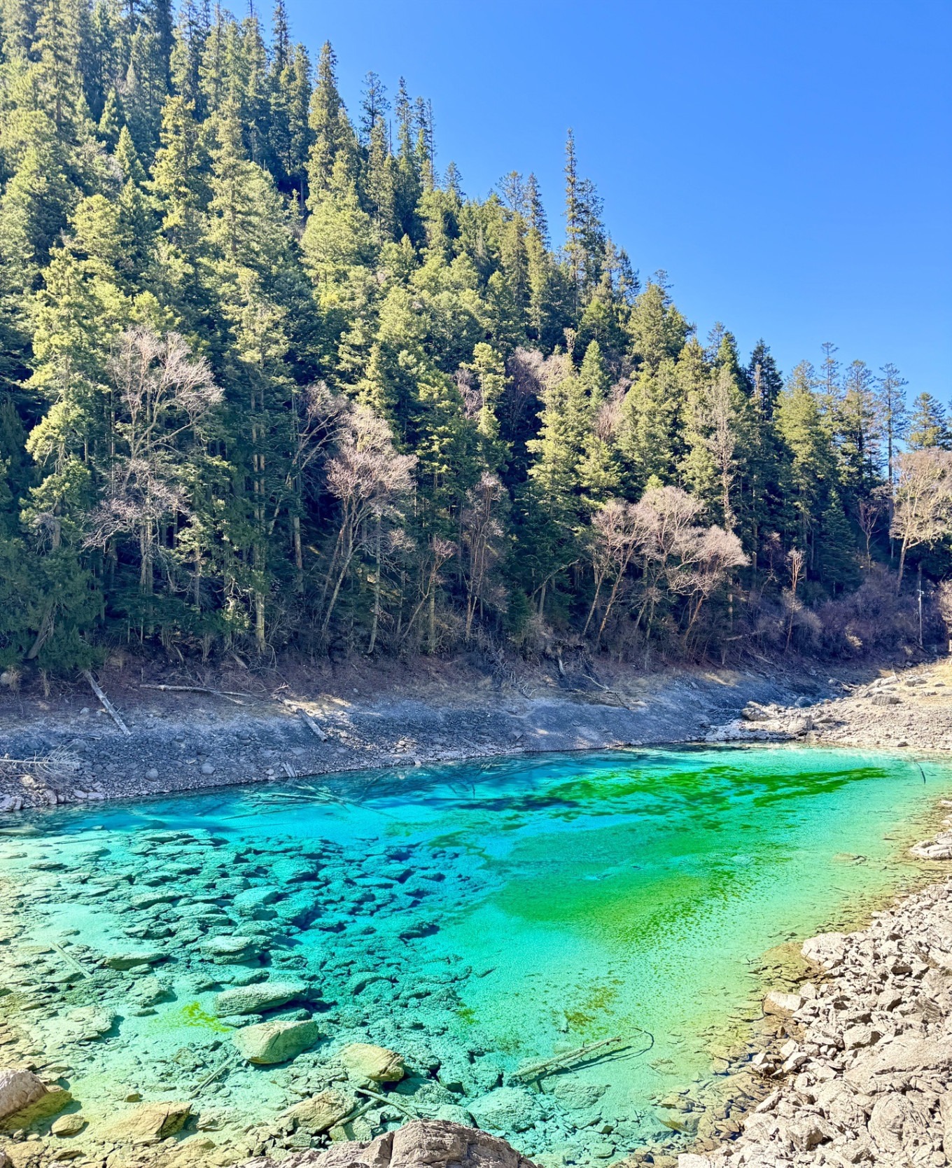 Five-Color Pond with vibrant blue and green hues