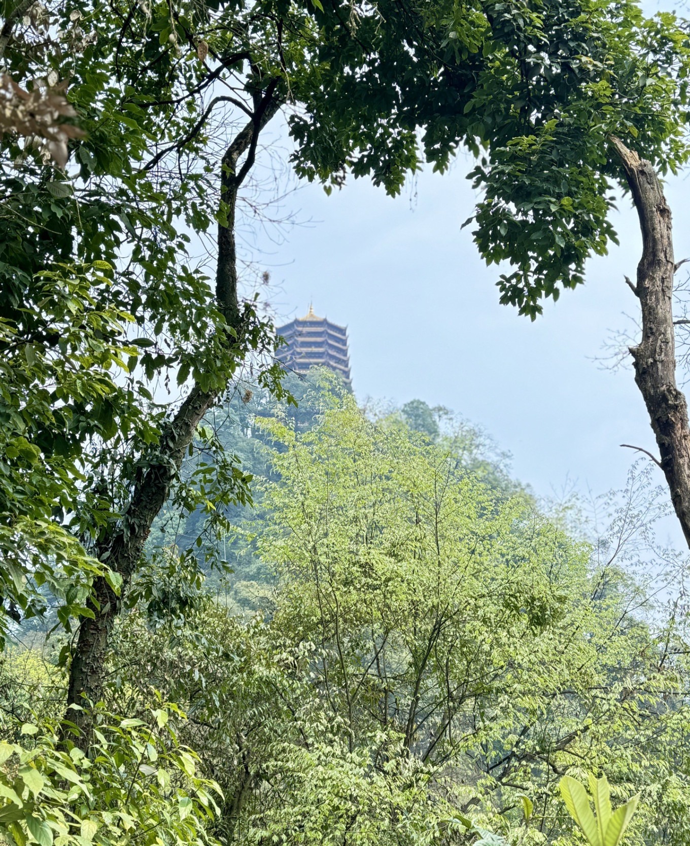 View from Laojun Pavilion looking over the mountain range