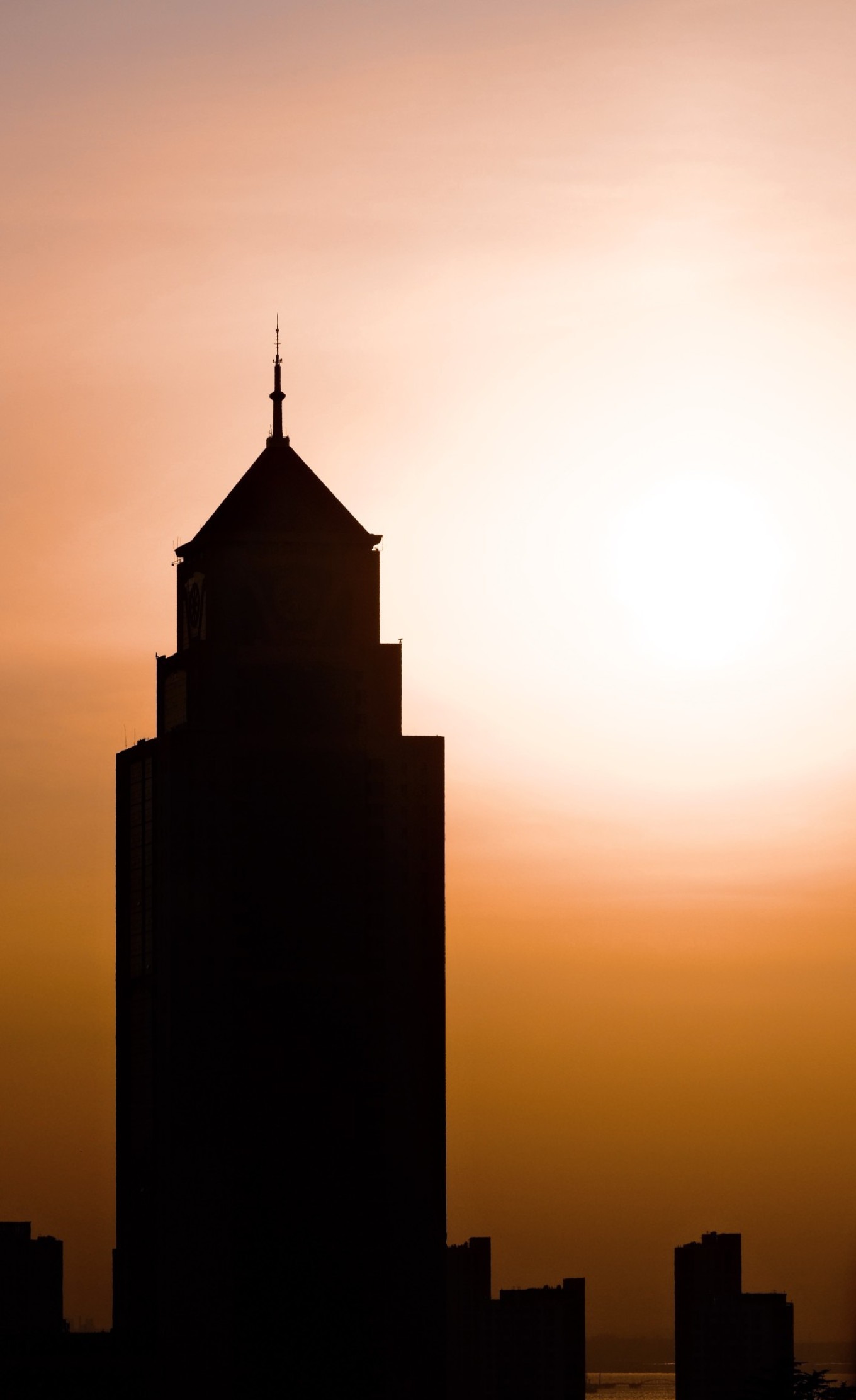 Silhouette of a person against a stunning sunset at Signal Hill