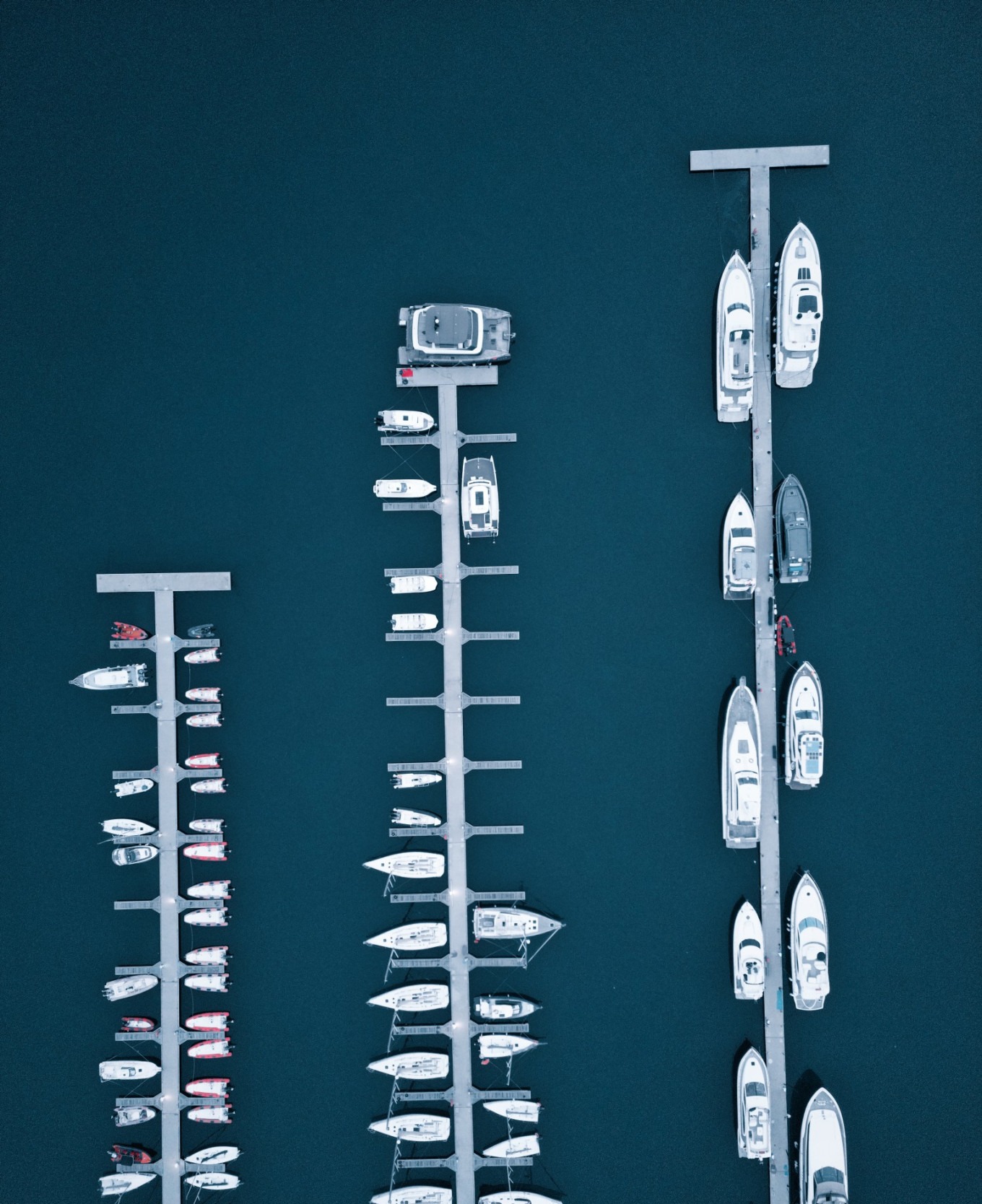 Evening view of cruise ships at the Olympic Sailing Center in Qingdao
