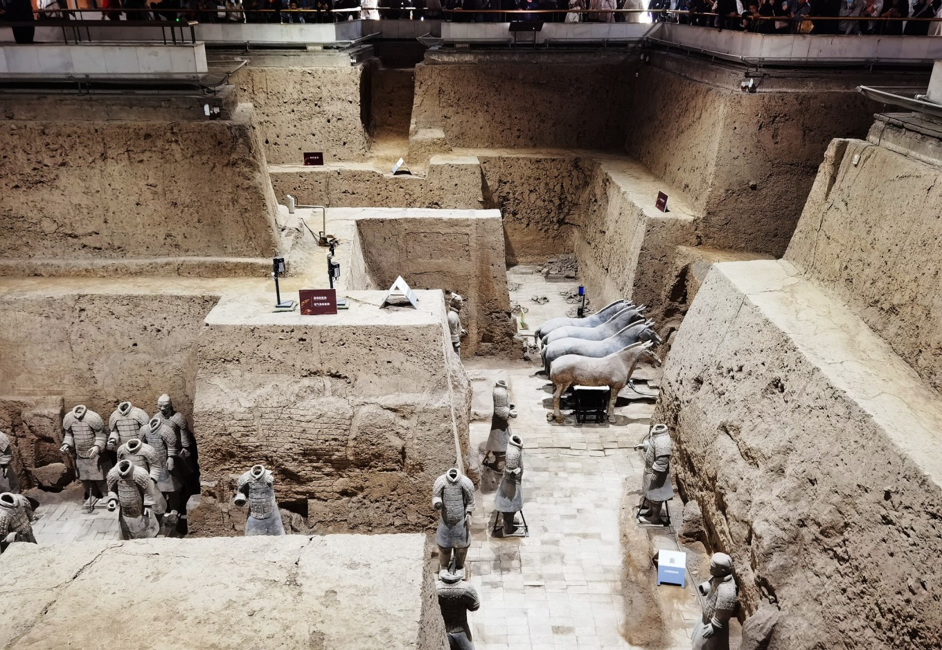 Pit 2 with wooden logs covering the unexcavated area