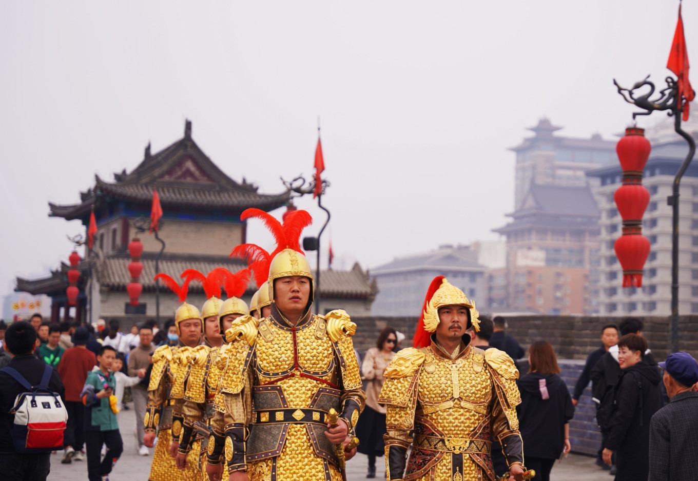 Performance schedule board at Xi'an City Wall entrance