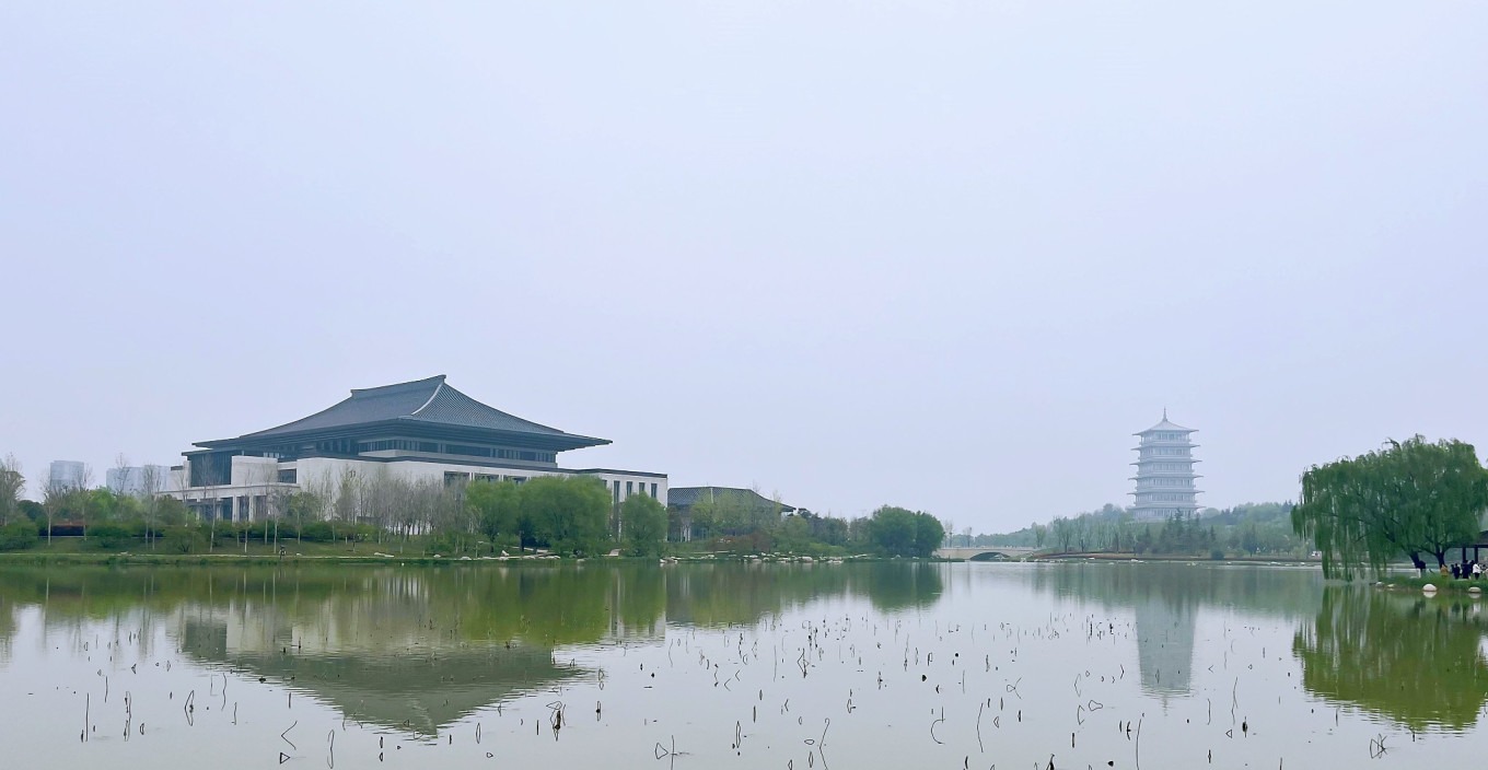 Scenic view of Xi'an Expo Park with greenery and pathways