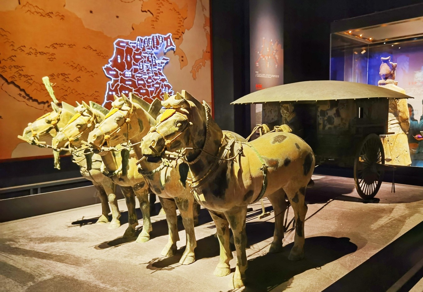 Bronze chariots and horses from Qin Shihuang's tomb